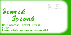 henrik szivak business card