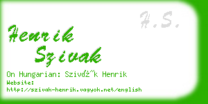 henrik szivak business card